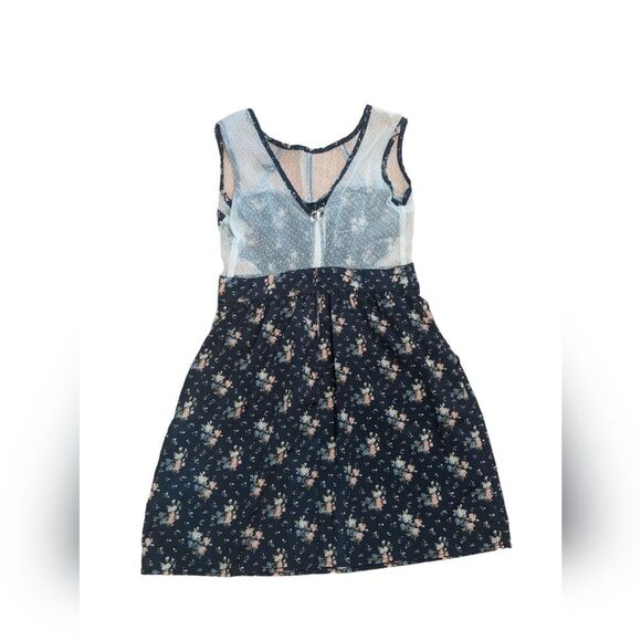🛍️ BLUE & LACE FLORAL DRESS - Picture 4 of 4